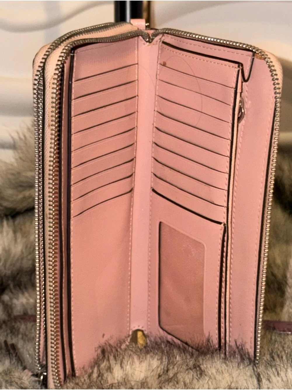 kate spade Pink and Cream Zip Around Wallet